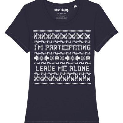 I'm participating Christmas T-shirt women French Navy