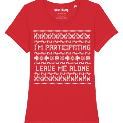 I'm participating Christmas T-shirt women Red