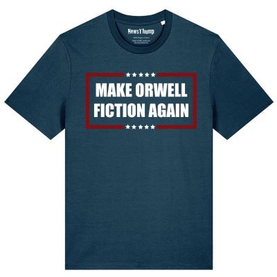 Make Orwell Fiction Again Deep Teal T-shirt