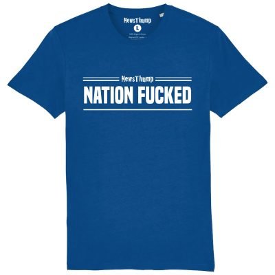 Alternative view of Nation Fucked - NewsThump headline T-shirt