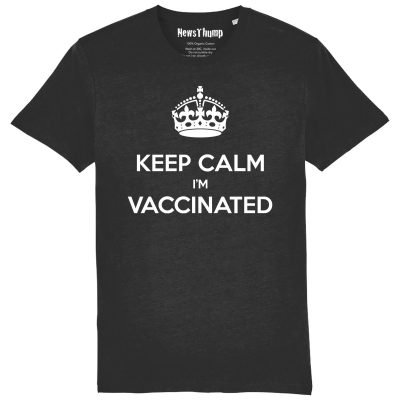 Keep Calm I'm Vaccinated T-shirt in black