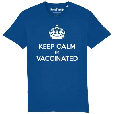 Keep Calm I'm Vaccinated T-shirt in blue
