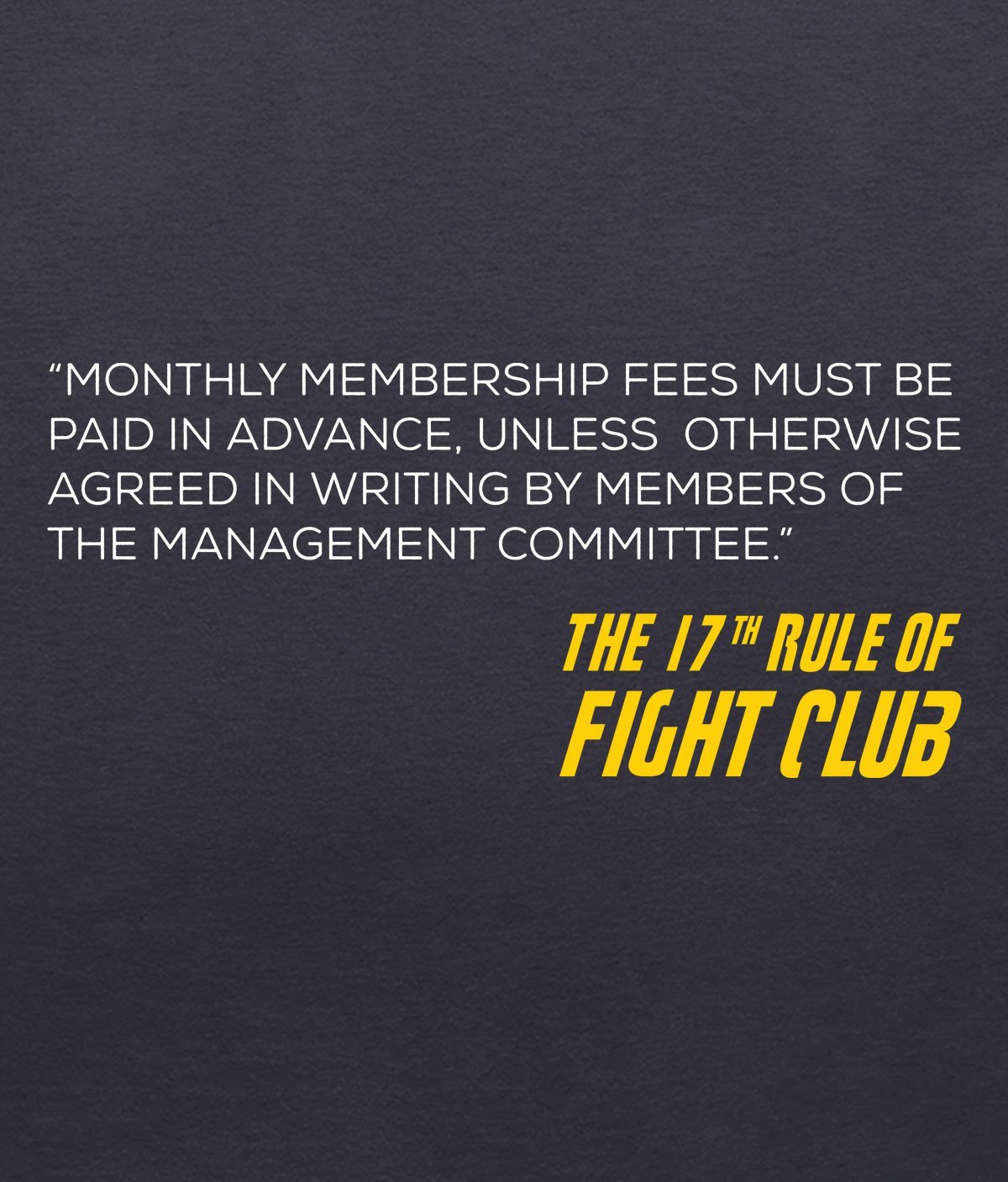 The 17th Rule of Fight Club T-shirt close up