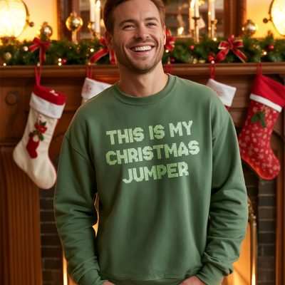 This is my Christmas jumper sweatshirt in bottle green