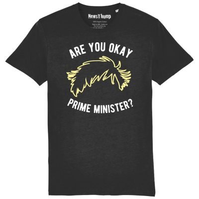 Are you okay prime minister? T-shirt in black