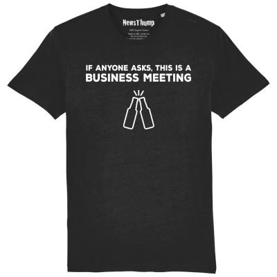 This is a business meeting T-shirt in black