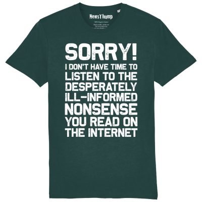 Desperately ill-informed nonsense T-shirt in Glazed Green