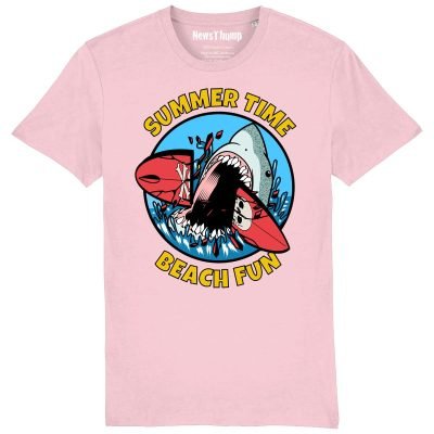 Summer Time Beach Fun T-shirt Cotton Pink