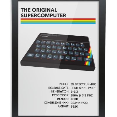 A2 Framed Print The Original Supercomputer ZX Spectrum 48k