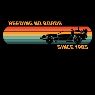 Needing No Roads since 1985 T-shirt close up