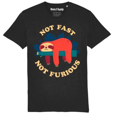 Not Fast Not Furious Sloth T-shirt Black