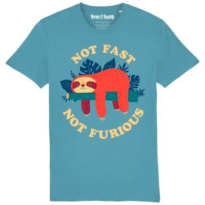 Not Fast Not Furious Sloth T-shirt Atlantic Blue