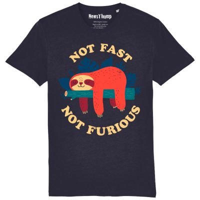 Not Fast Not Furious Sloth T-shirt french navy