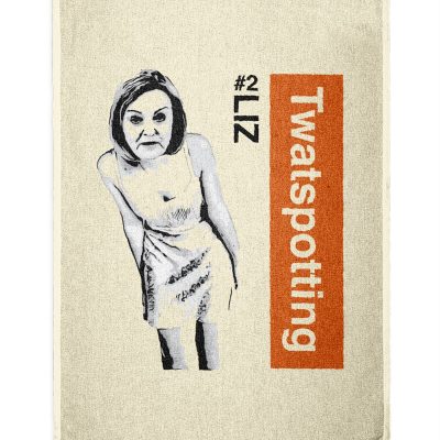Twatspotting Liz Truss tea towel Natural