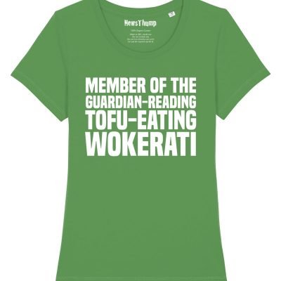 Guardian-reading Tofu-eating Wokerati women's T-shirt fresh green