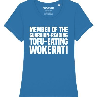 Guardian-reading Tofu-eating Wokerati women's T-shirt royal blue