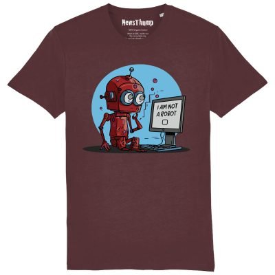 I am not a robot T-shirt Burgundy