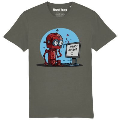 I am not a robot T-shirt khaki