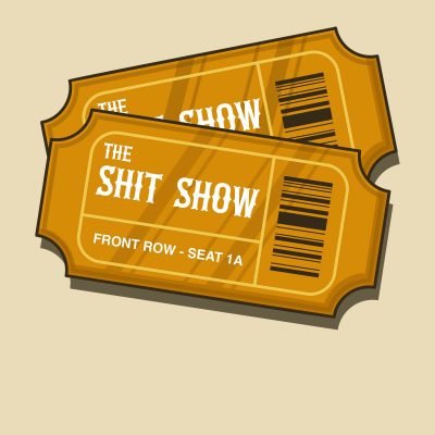 Front Row Tickets to the Shit Show T-shirt Close up