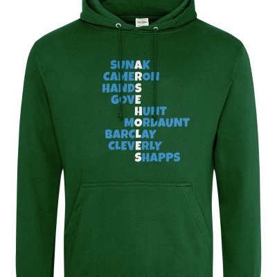 Cabinet of Arseholes Hoodie Bottle Green