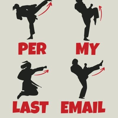 Per My Last Email T-shirt close up in Vintage White