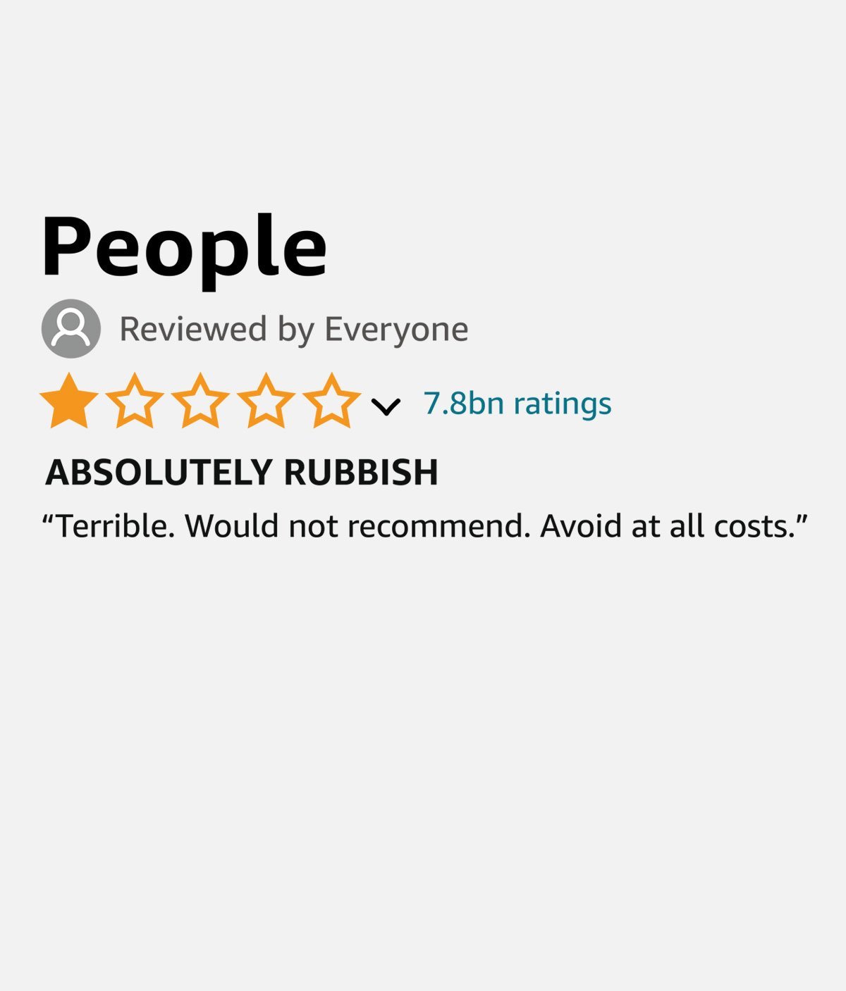 People 1-star review t-shirt close up