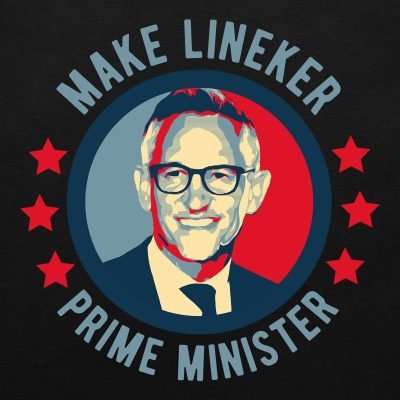 Make Lineker Prime Minister T-shirt close up
