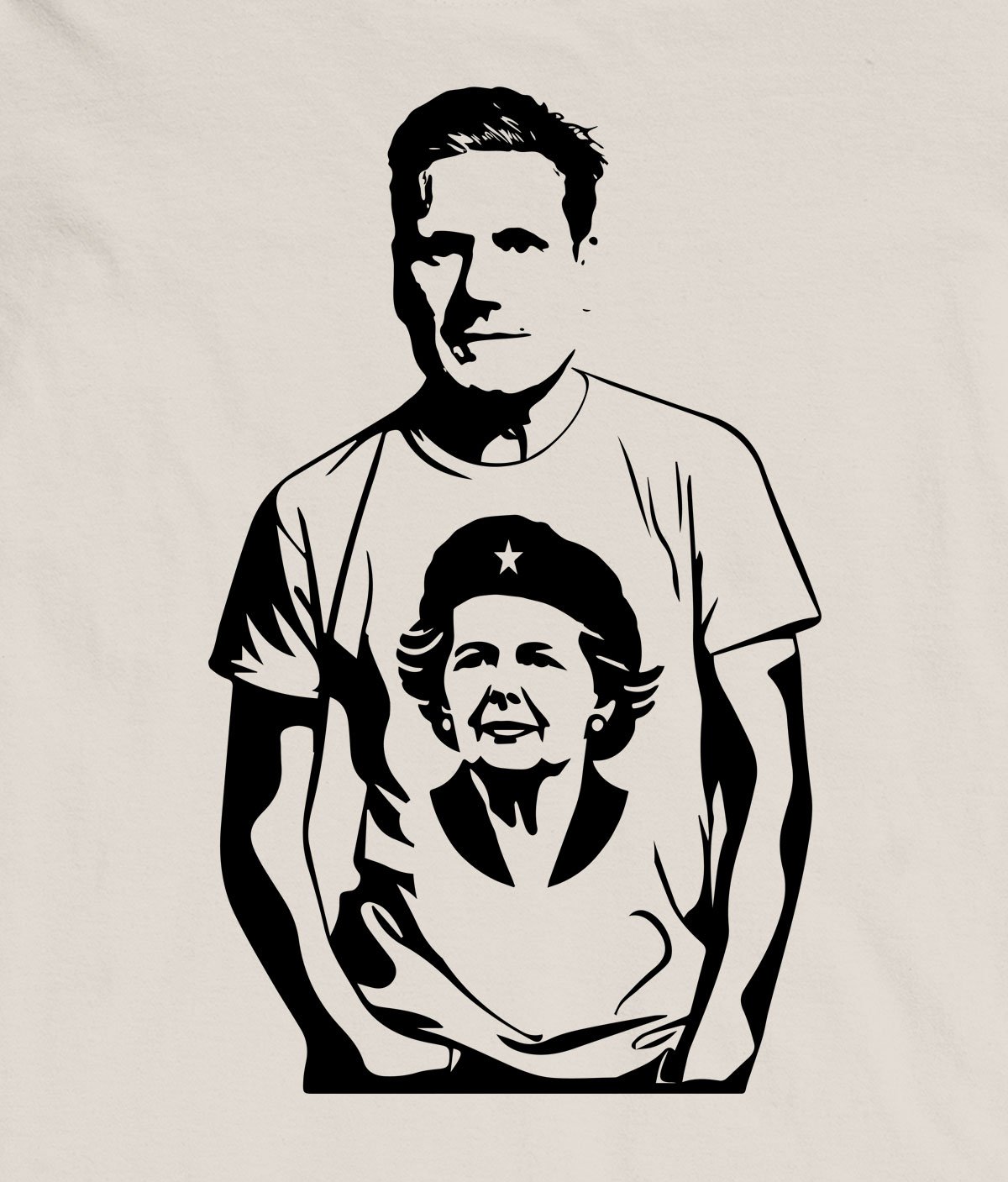 Keir Starmer in a Thatcher Tee T-shirt close-up