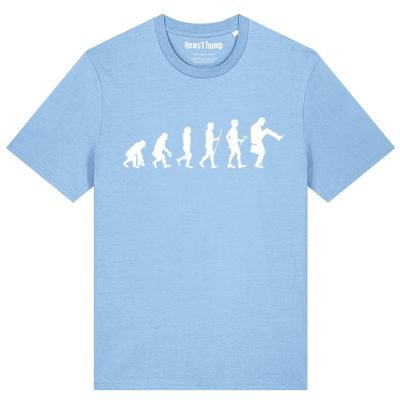 Evolution of man to silly walk T-shirt