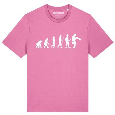 Evolution of man to silly walk T-shirt
