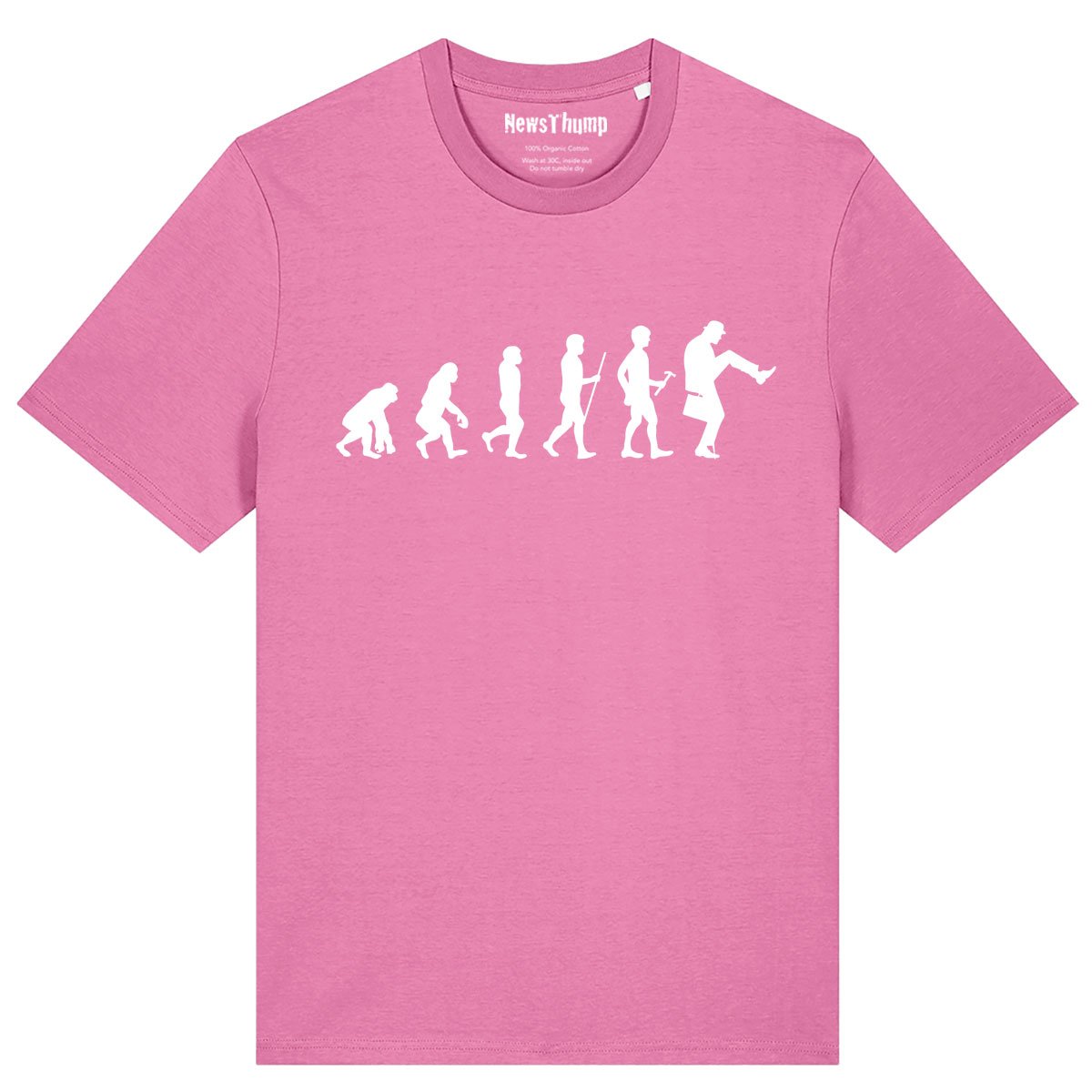 Evolution of man to silly walk T-shirt
