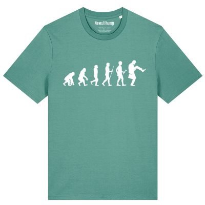 Evolution of man to silly walk T-shirt