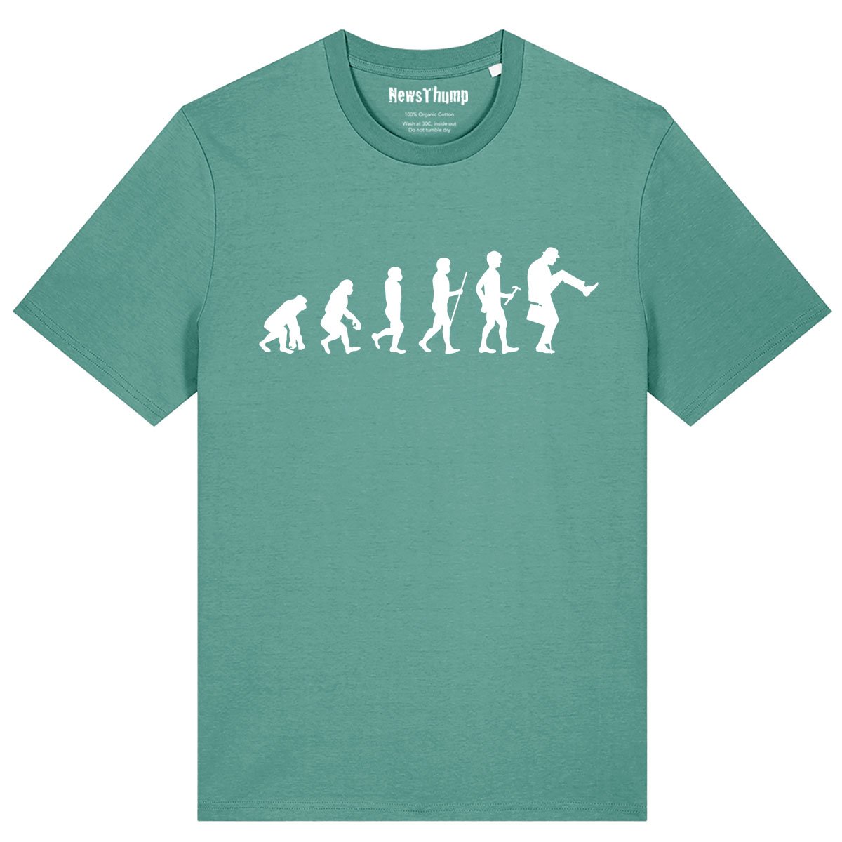 Evolution of man to silly walk T-shirt