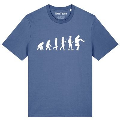Evolution of man to silly walk T-shirt