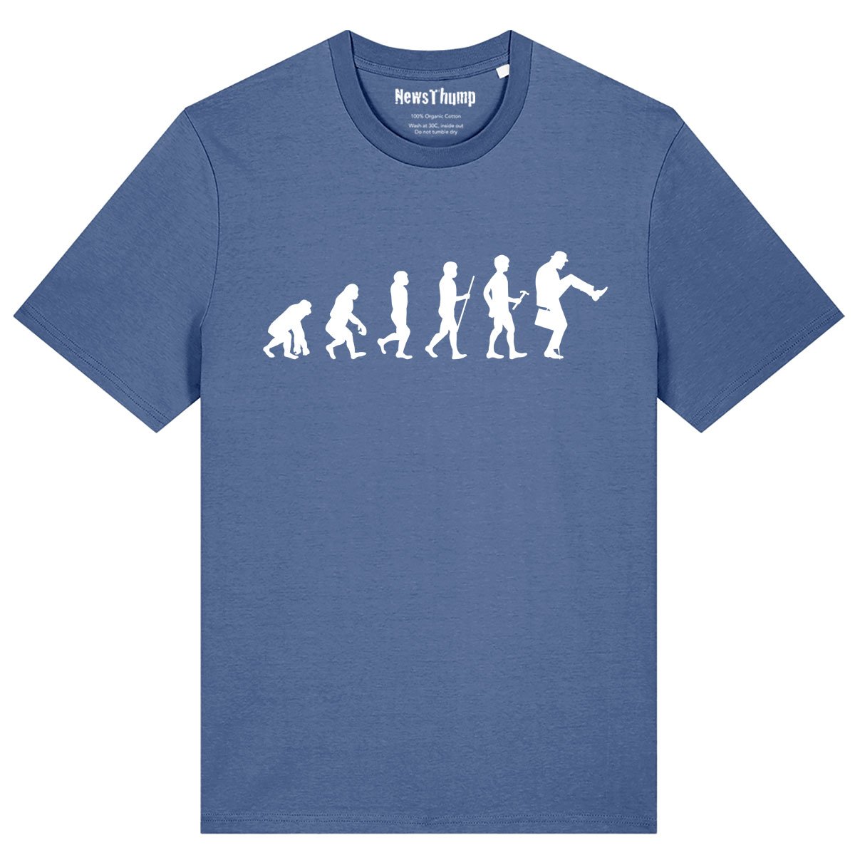 Evolution of man to silly walk T-shirt