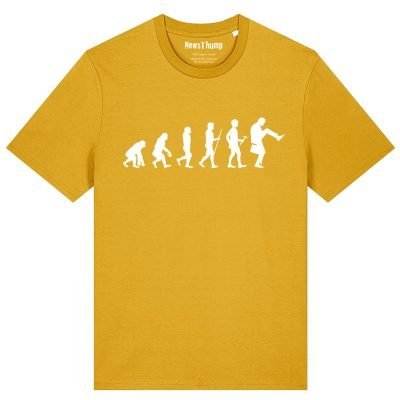 Evolution of man to silly walk T-shirt