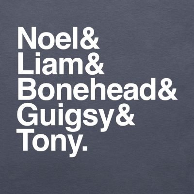 Oasis Beatles parody T-shirt close up