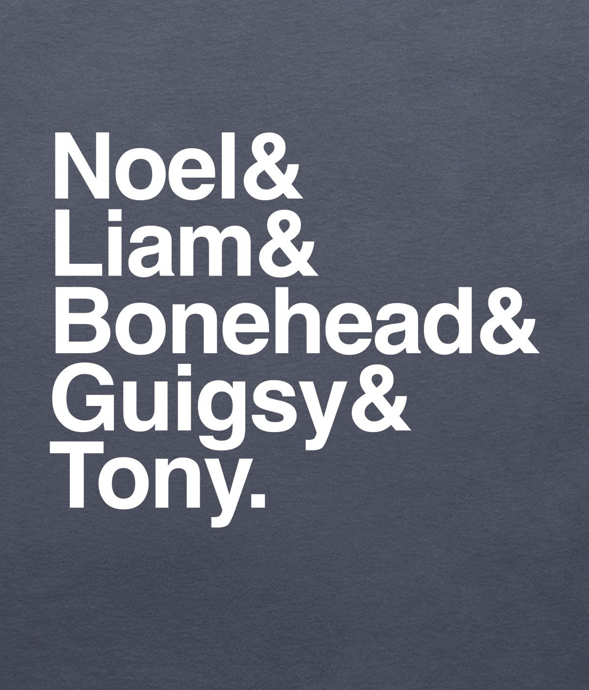 Oasis Beatles parody T-shirt close up