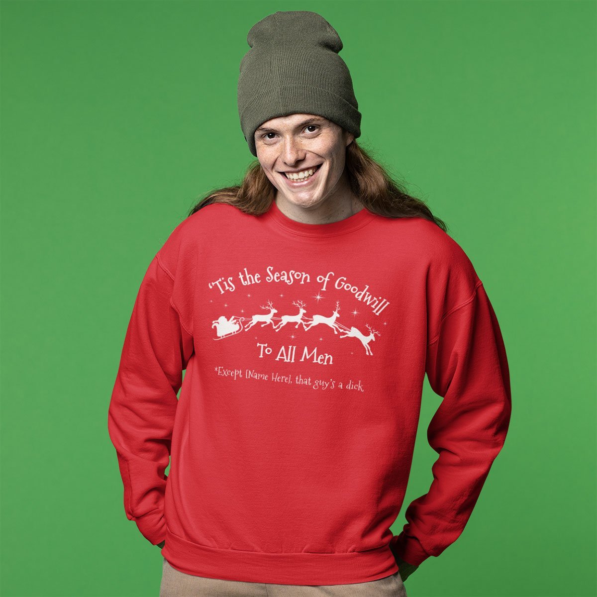 Personalised Season of Goodwill to all men Christmas Jumper
