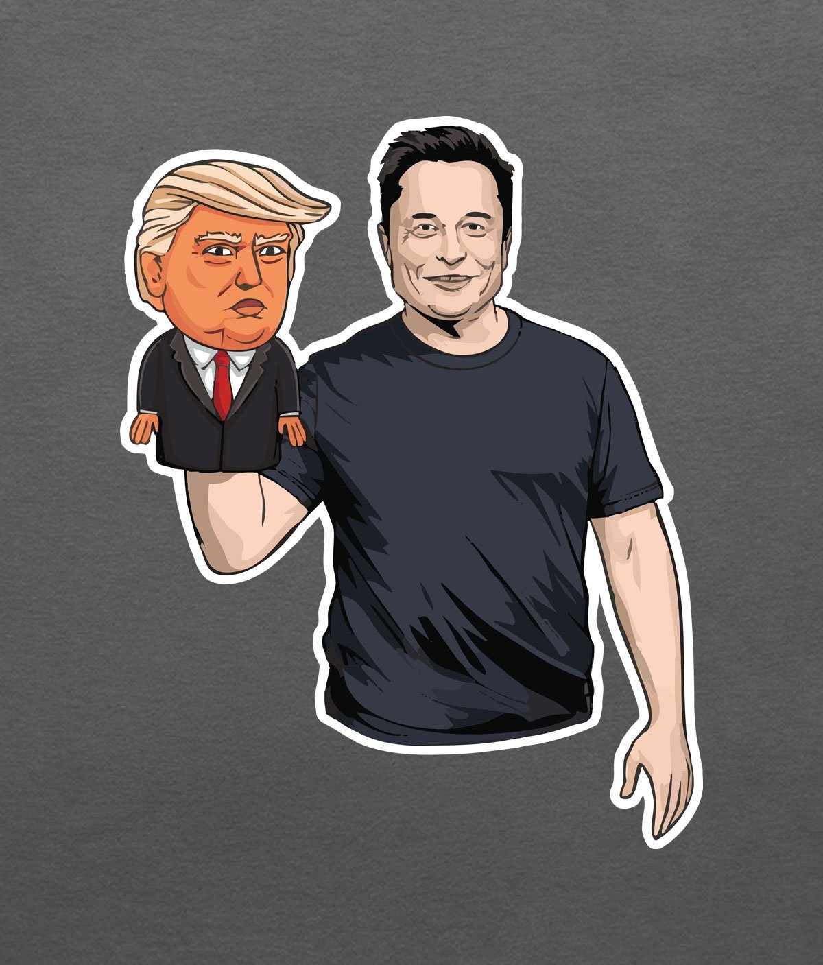 The President and his puppet T-shirt Elon Musk and Donald Trump