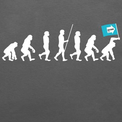 Evolution of a Reform Voter T-shirt Anthracite close up!