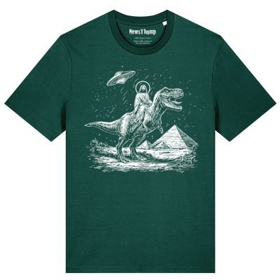 Jesus Riding a Dinosaur T-shirt
