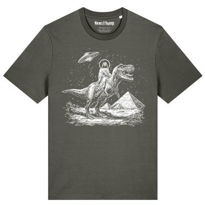 Jesus Riding a Dinosaur T-shirt