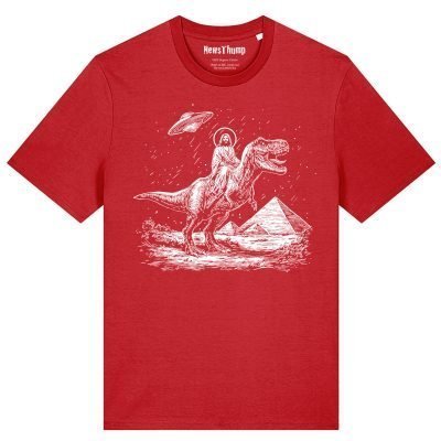 Jesus Riding a Dinosaur T-shirt