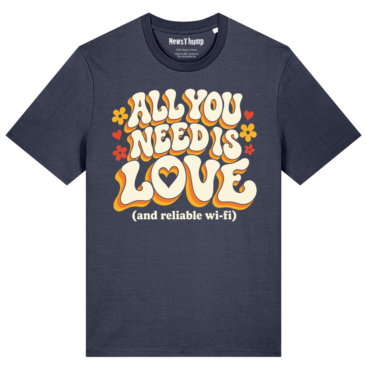 All you need is love (and reliable wi-fi) T-shirt in India Ink Grey
