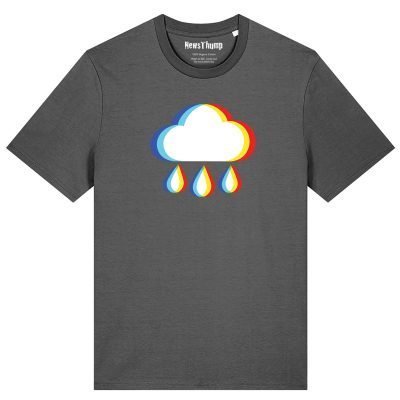 Glitched raincloud T-shirt in Anthracite