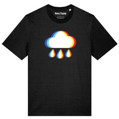 Glitched raincloud T-shirt in Black