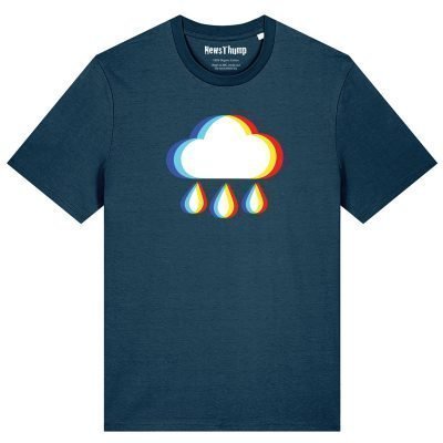 Glitched raincloud T-shirt in Deep Teal