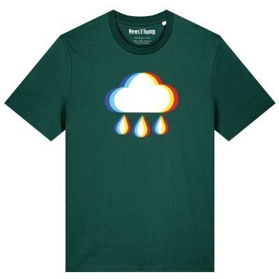 Glitched raincloud T-shirt in Glazed Green