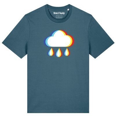 Glitched raincloud T-shirt in Stargazer